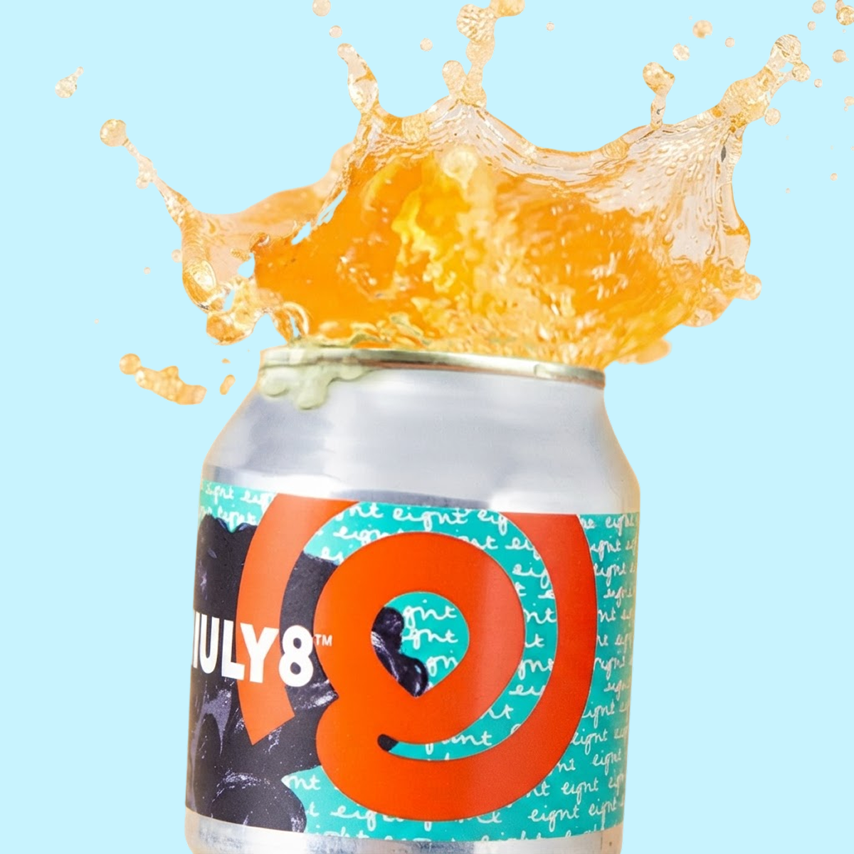 Fix8 kombucha can with splash, pandemic pivot 2020
