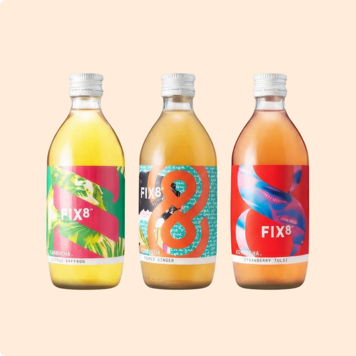 Fix8 kombucha bottles, 2018 Selfridges launch